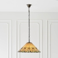 Endon 64194 - Полилей с верига Tiffany JAMELIA 3xE27/60W/230V, Ø 50 см