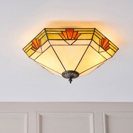 Endon 64284 - Плафон Tiffany NEVADA 2xE27/60W/230V, Ø 40 см