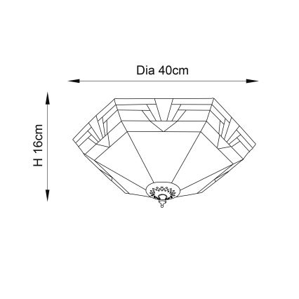 Endon 64284 - Плафон Tiffany NEVADA 2xE27/60W/230V, Ø 40 см
