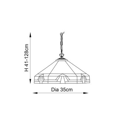 Endon 64285 - Полилей с верига Tiffany NEVADA 1xE27/60W/230V с диаметър 35 см