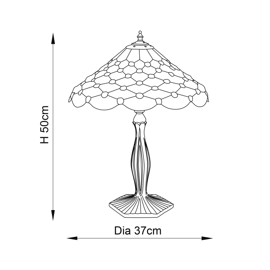 Endon 64301 - Настолна лампа PEARL 1xE27/60W/230V Ø 37 cm