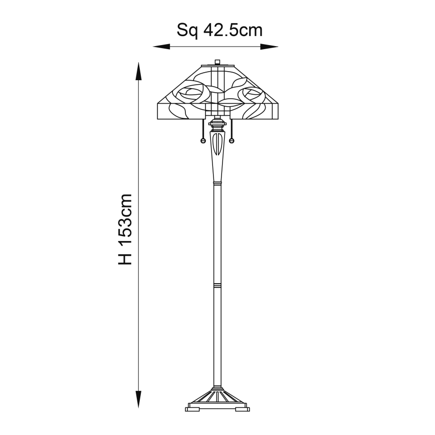 Endon 64383 - Подова лампа WILLIOW 2xE27/60W/230V, Ø 42,5 см