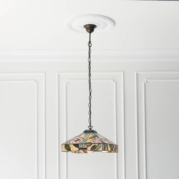 Endon 64385 - Полилей с верига Tiffany WILLOW 1xE27/60W/230V, диаметър 35 см