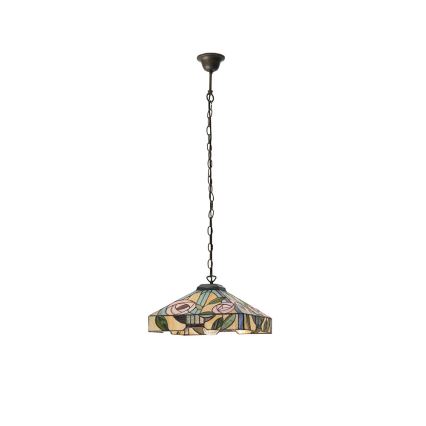 Endon 64385 - Полилей с верига Tiffany WILLOW 1xE27/60W/230V, диаметър 35 см