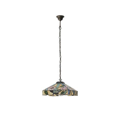 Endon 64385 - Полилей с верига Tiffany WILLOW 1xE27/60W/230V, диаметър 35 см