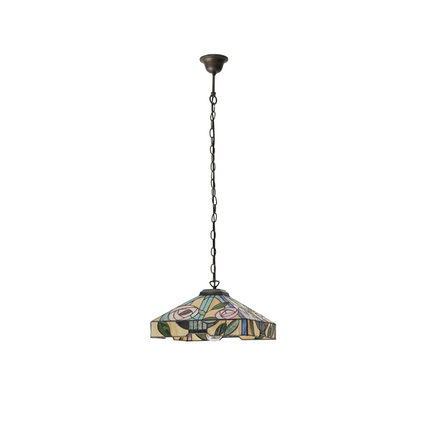 Endon 64385 - Полилей с верига Tiffany WILLOW 1xE27/60W/230V, диаметър 35 см