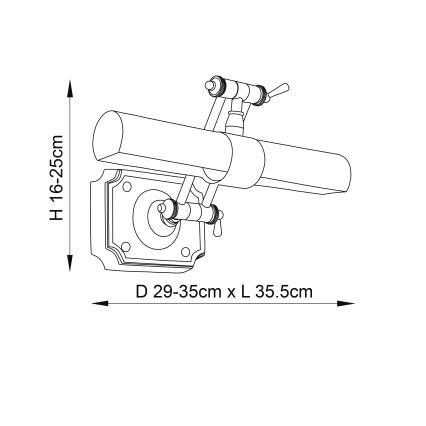 Endon 69832 - Лампа за картини WINCHESTER 2xE14/6W/230V 35,5 cm месинг