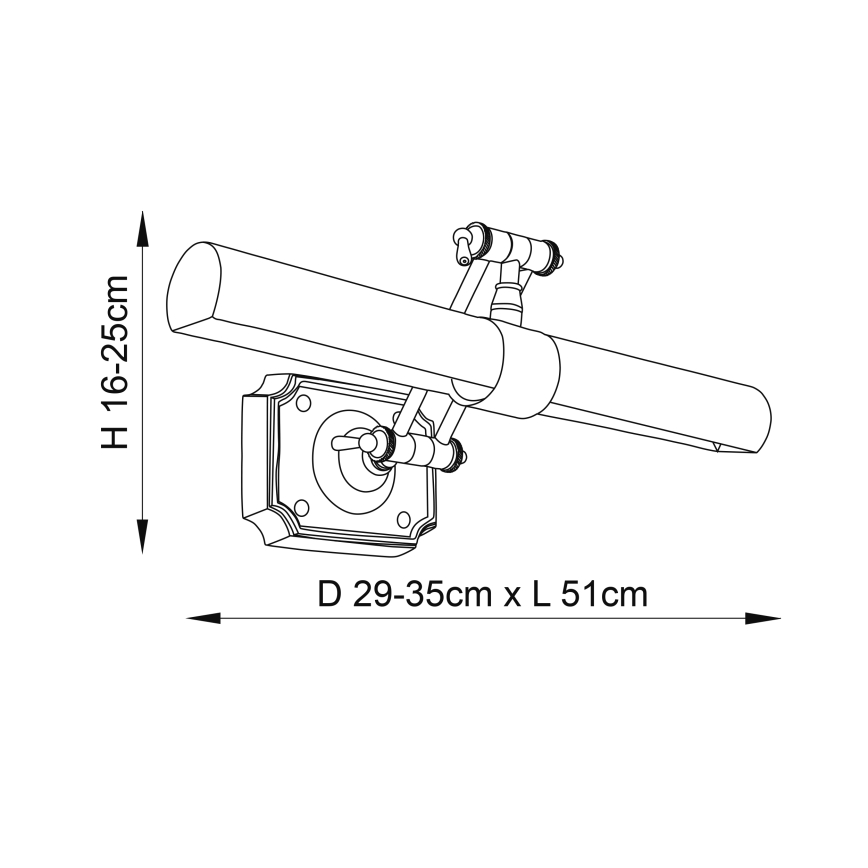 Endon 69833 - Осветително тяло за картини WINCHESTER 2xE14/6W/230V 51 см, месинг
