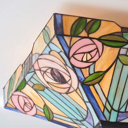 Endon 70698 - Таванно осветително тяло Tiffany WILLOW 2xE27/60W/230V