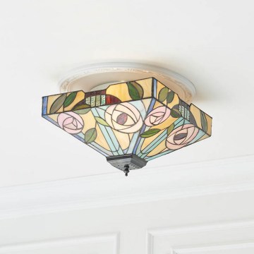 Endon 70699 - Таванно осветително тяло Tiffany WILLOW 2xE27/60W/230V 35x35 см