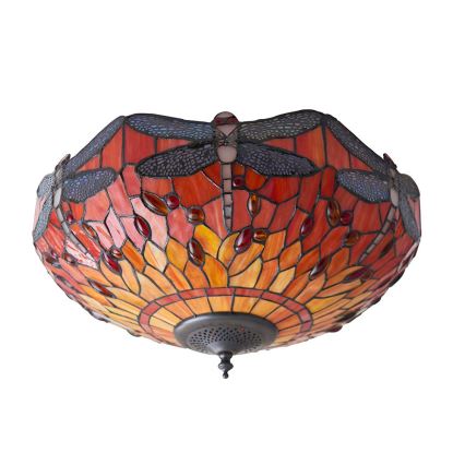 Endon 70721 - Плафон Tiffany DRAGONFLY, 2x E27/60W/230V, диаметър 41 см