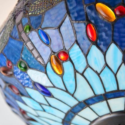 Endon 70722 - Таванно осветително тяло Tiffany DRAGONFLY 2xE27/60W/230V, Ø 41 см