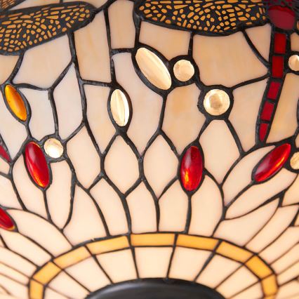Endon 70723 - Плафон в стил Тифани DRAGONFLY, 2x E27/60W/230V, Ø 41 см