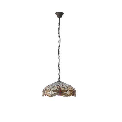 Endon 70824 - Полилей на верига Tiffany DRAGONFLY 3xE27/60W/230V Ø 41 см