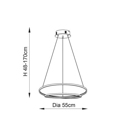 Endon 72479 - LED Пендел SCRIBBLE LED/31,5W/230V 3000K златист