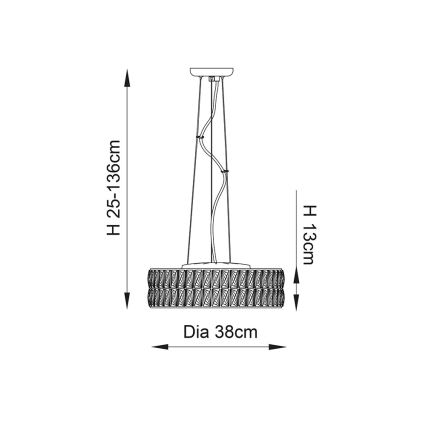 Endon 76513 - LED полилей с кабелно окачване VERINA 5xLED/5W/230V лъскав хром