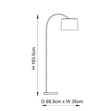 Endon 78163 - Подова лампа CARLSON 1xE27/60W/230V сива/черна