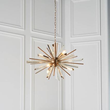 Endon 81936 - Златист полилей с верига 6xE14/40W/230V