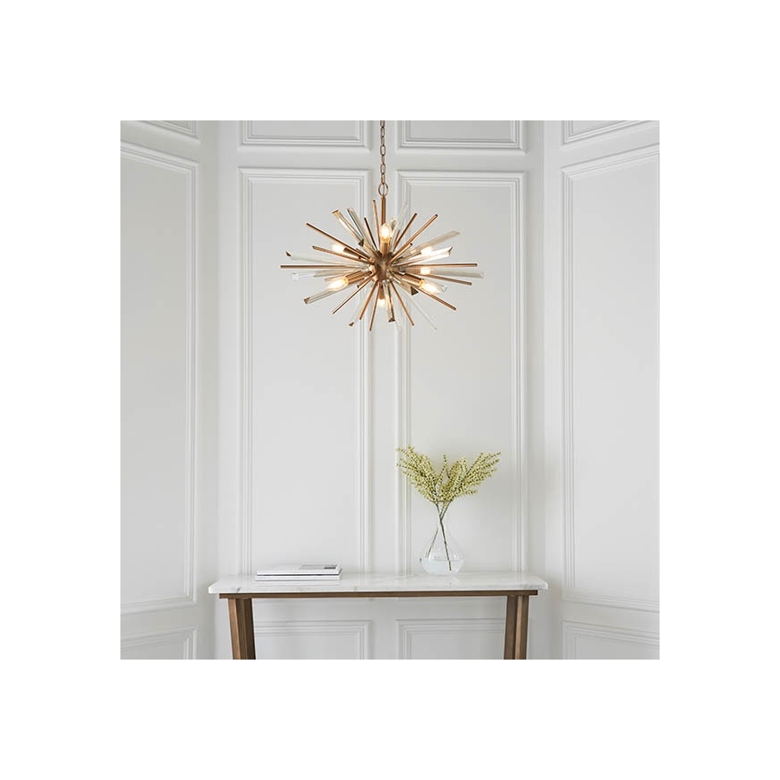 Endon 81936 - Златист полилей с верига 6xE14/40W/230V