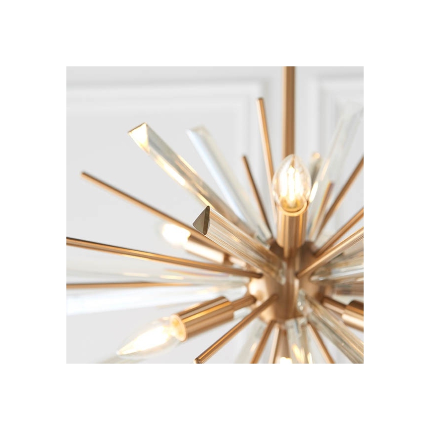 Endon 81936 - Златист полилей с верига 6xE14/40W/230V