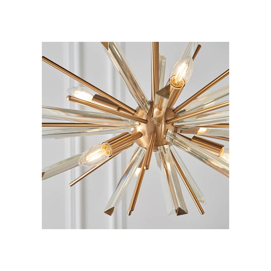 Endon 81936 - Златист полилей с верига 6xE14/40W/230V