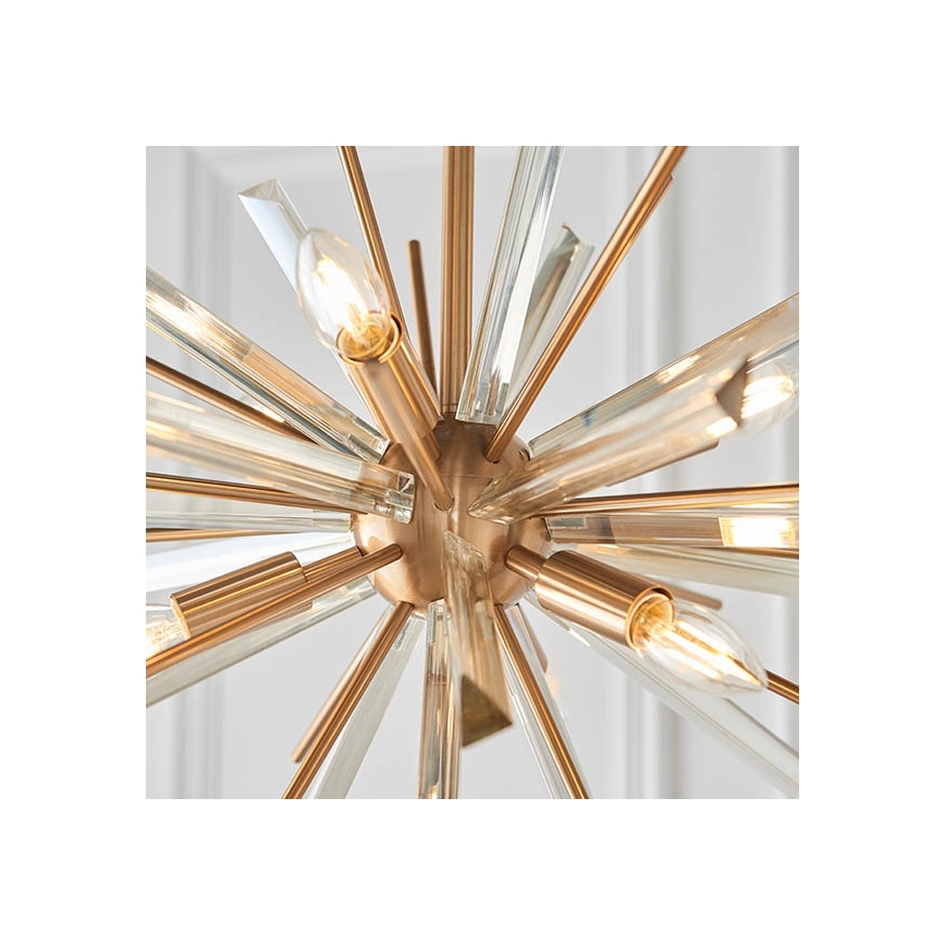 Endon 81936 - Златист полилей с верига 6xE14/40W/230V