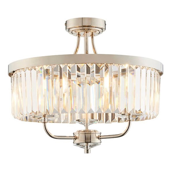 Endon 90264 - Таванен полилей за повърхностен монтаж CHESTERFIELD 3xE14/6W/230V Ø 45 см лъскав хром