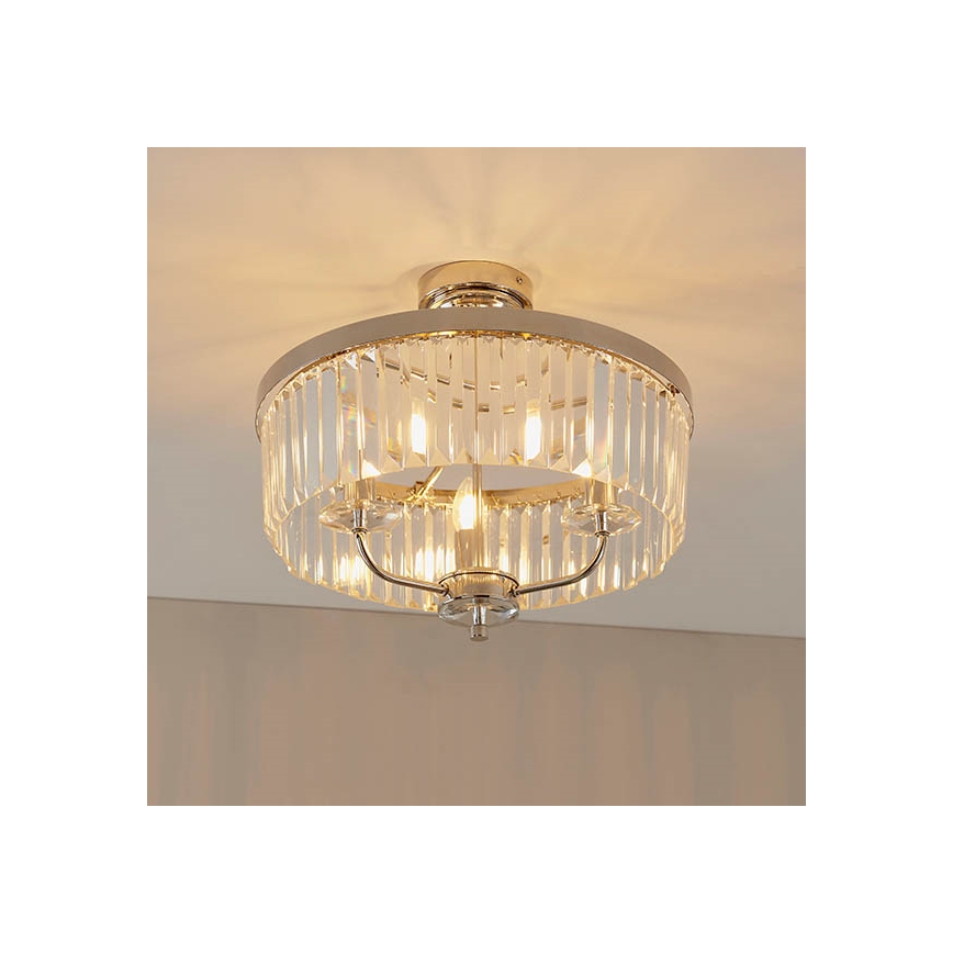 Endon 90264 - Таванен полилей за повърхностен монтаж CHESTERFIELD 3xE14/6W/230V Ø 45 см лъскав хром