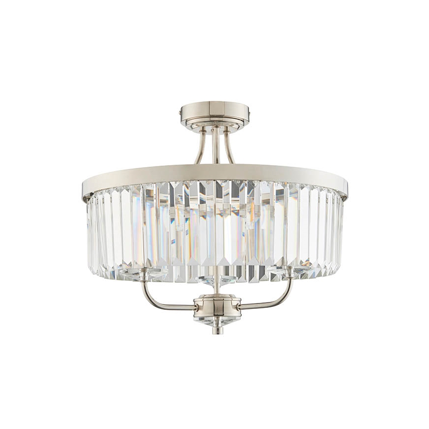 Endon 90264 - Таванен полилей за повърхностен монтаж CHESTERFIELD 3xE14/6W/230V Ø 45 см лъскав хром