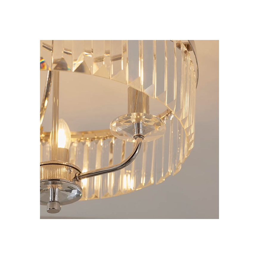 Endon 90264 - Таванен полилей за повърхностен монтаж CHESTERFIELD 3xE14/6W/230V Ø 45 см лъскав хром