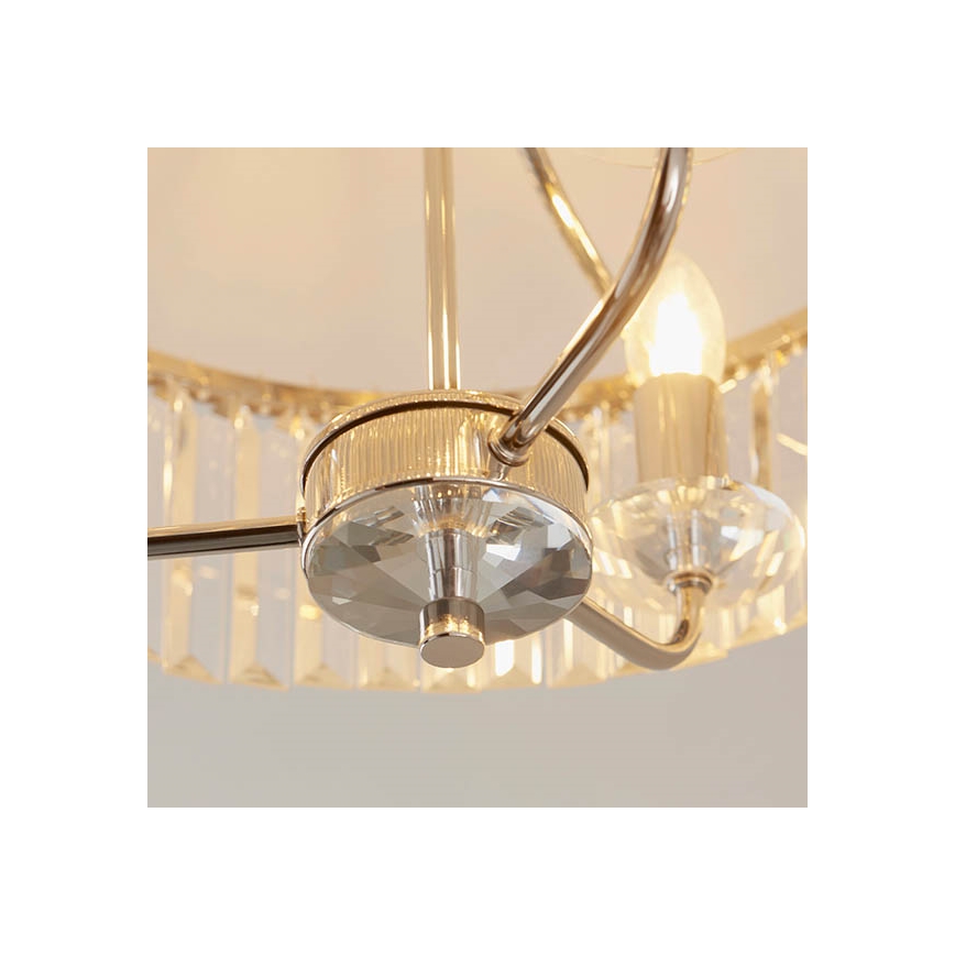 Endon 90264 - Таванен полилей за повърхностен монтаж CHESTERFIELD 3xE14/6W/230V Ø 45 см лъскав хром