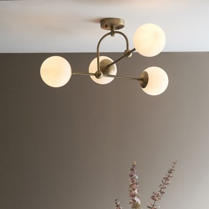 Endon 90843 - Плафонен полилей ONTARIO 4xE14/7W/230V месинг