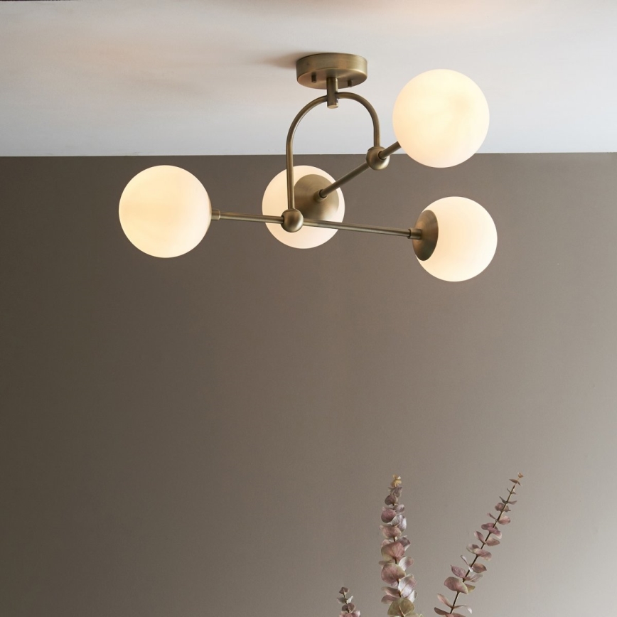 Endon 90843 - Плафонен полилей ONTARIO 4xE14/7W/230V месинг