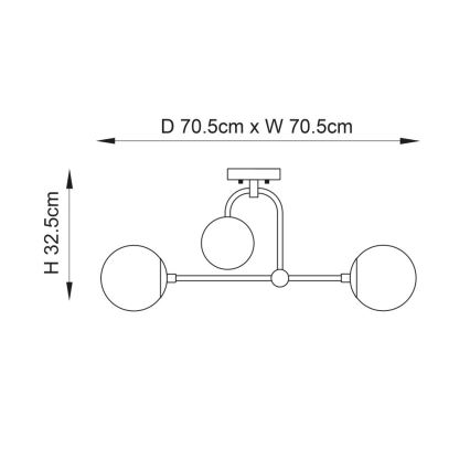 Endon 90843 - Плафонен полилей ONTARIO 4xE14/7W/230V месинг