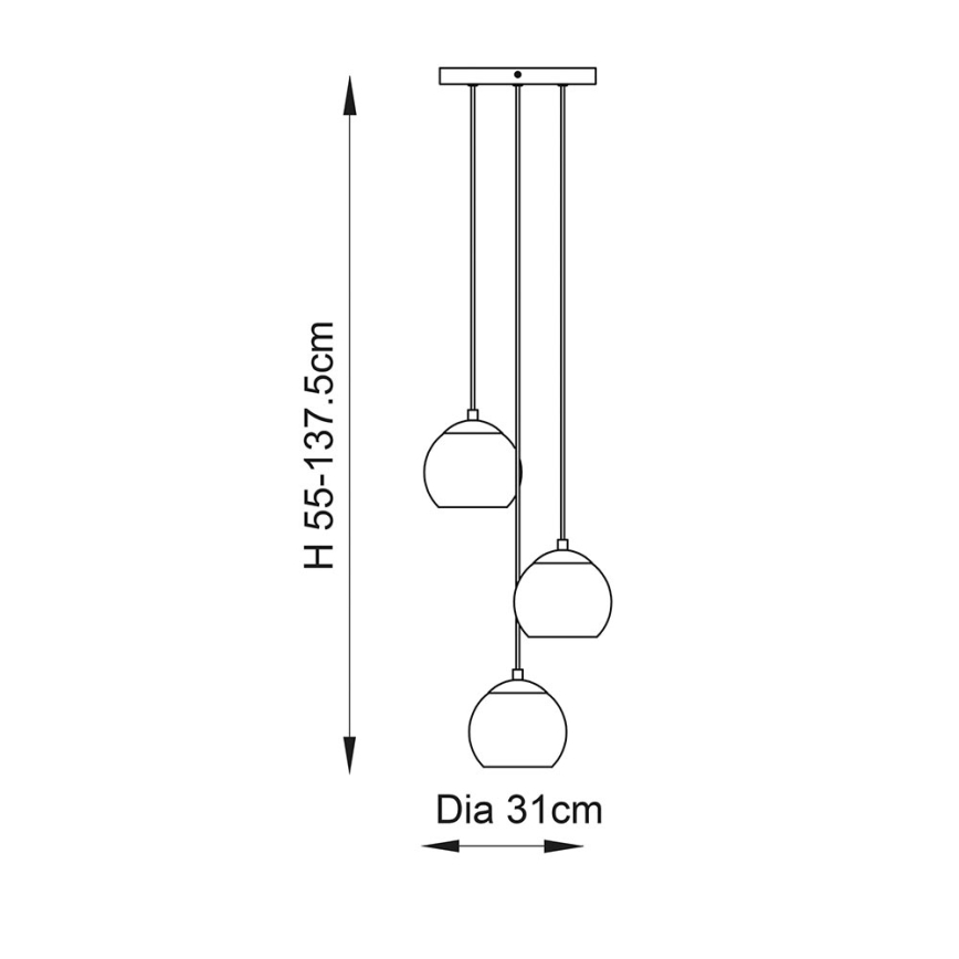 Endon 91971 - Полилей на кабел DIMPLE 3xE14/25W/230V златисто/опушено бежово