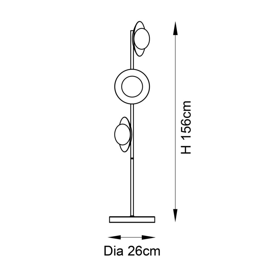 Endon 92039 - Лампион RUFFLE 3xG9/3W/230V черен/златист