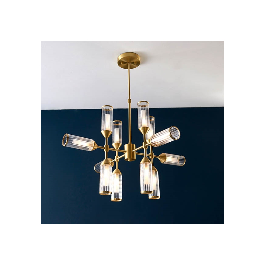 Endon 92214 - Полилей на тръба TOUR 12xG9/3W/230V месинг