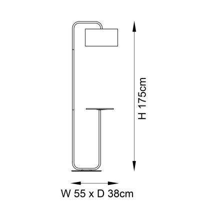 Endon 92301 - Подова лампа LANDIS 1xE27/10W/230V черна