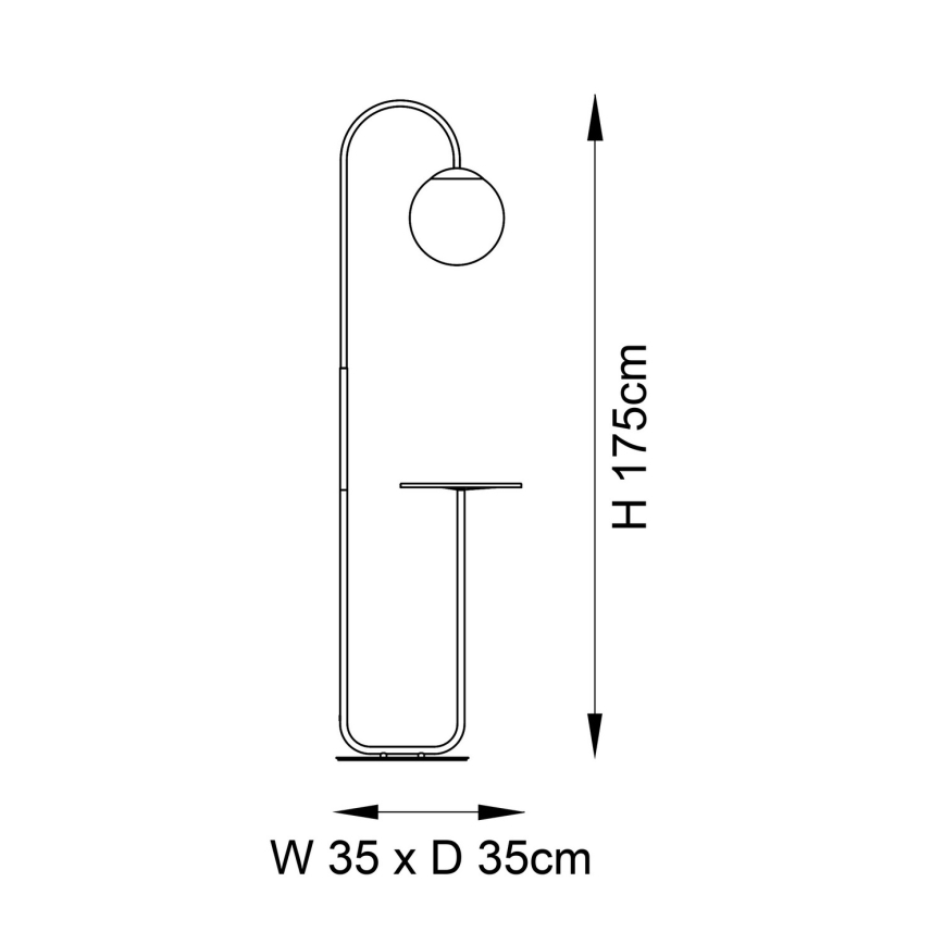 Endon 92424 - Подова лампа HALO 1xE14/7W/230V черна/бяла
