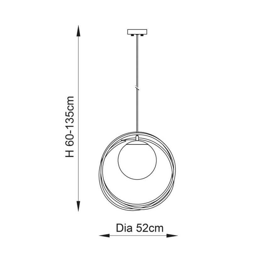 Endon 92488 - Пендант на кабел EMILIO 1xE27/10W/230V златист/бял