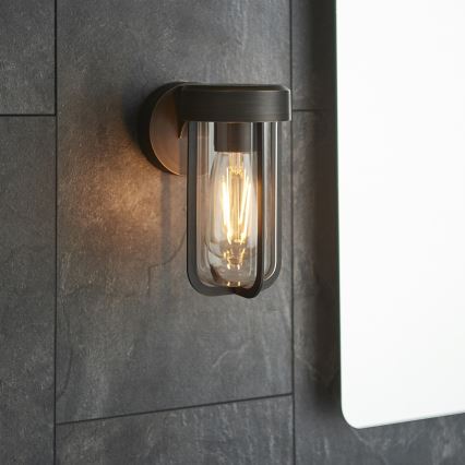 Endon 92857 - Настенно осветително тяло за баня 1xE27/6W/230V IP44, бронзово/черно