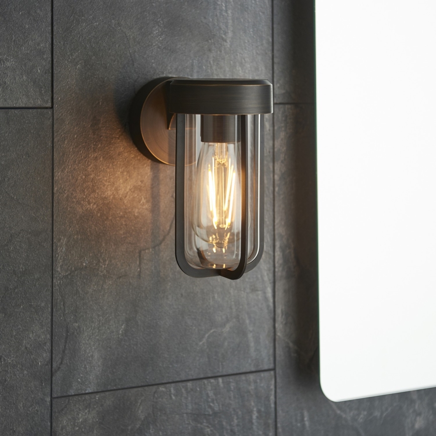 Endon 92857 - Настенно осветително тяло за баня 1xE27/6W/230V IP44, бронзово/черно
