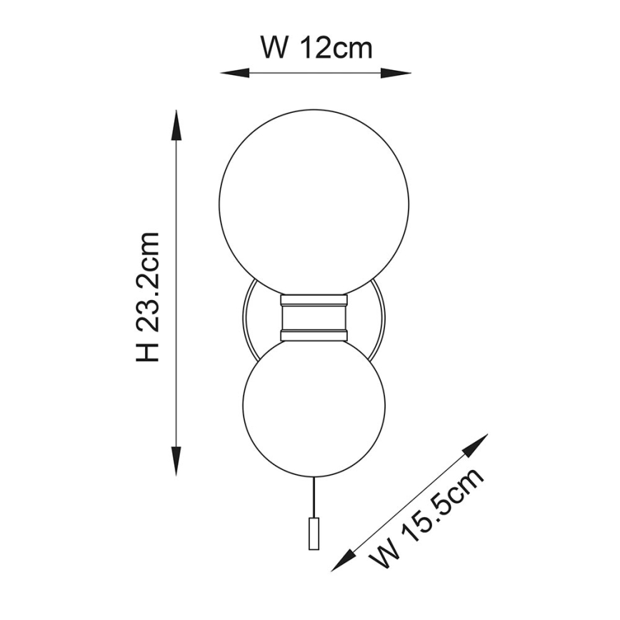 Endon 93523 - Стенен осветител за баня PULSA 2xG9/3W/230V IP44 черен
