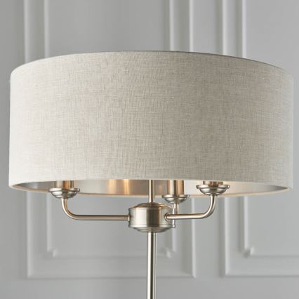 Endon 94359 - Лампион HIGHCLERE 3xE14/40W/230V бежов/лъскав хром Ø 47 cm