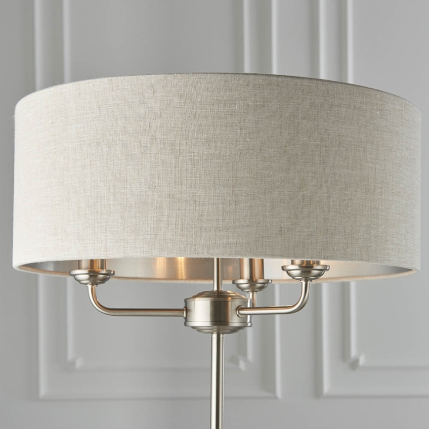 Endon 94359 - Лампион HIGHCLERE 3xE14/40W/230V бежов/лъскав хром Ø 47 cm
