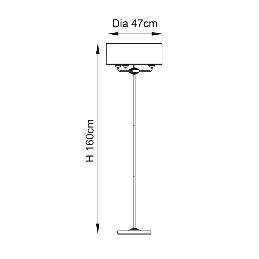 Endon 94359 - Лампион HIGHCLERE 3xE14/40W/230V бежов/лъскав хром Ø 47 cm