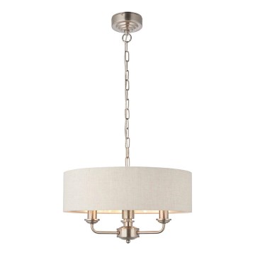 Endon 94361 - Пендел HIGHCLERE 3xE14/40W/230V бежов/матов хром Ø 45 cm