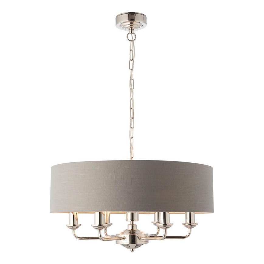 Endon 94373 - Пендел HIGHCLERE 6xE14/40W/230V сив/лъскав хром