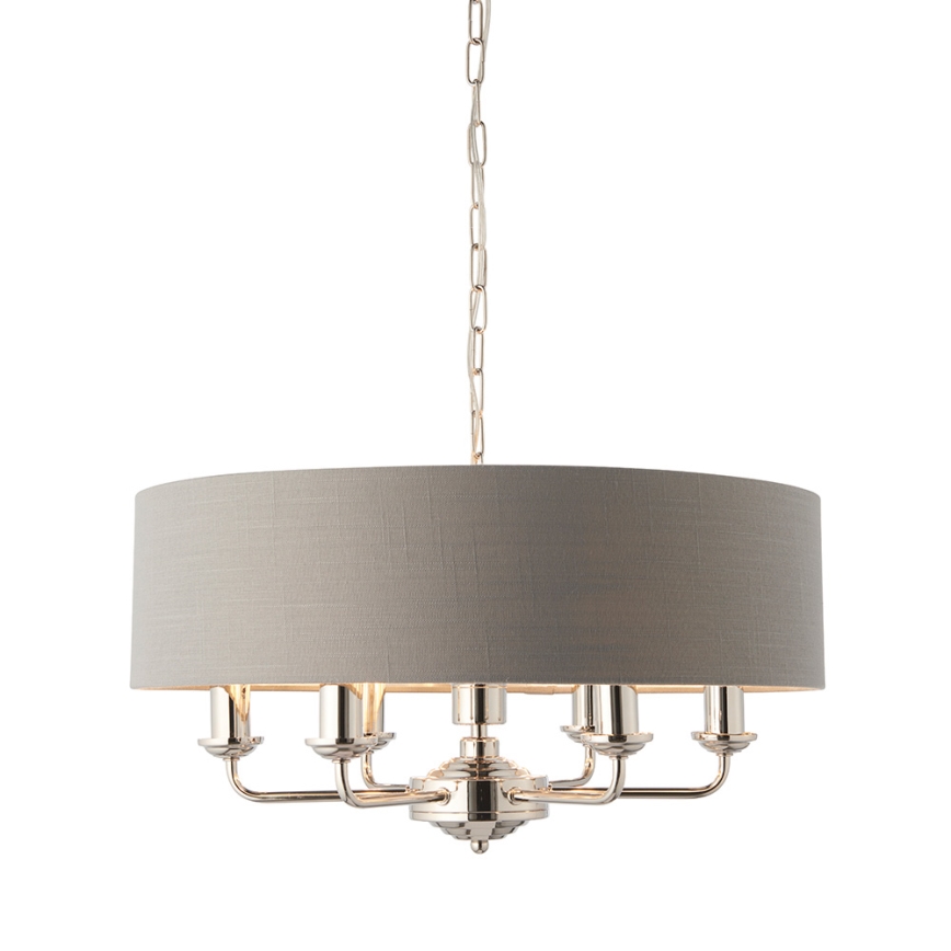 Endon 94373 - Пендел HIGHCLERE 6xE14/40W/230V сив/лъскав хром