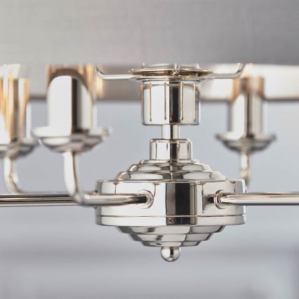 Endon 94373 - Пендел HIGHCLERE 6xE14/40W/230V сив/лъскав хром